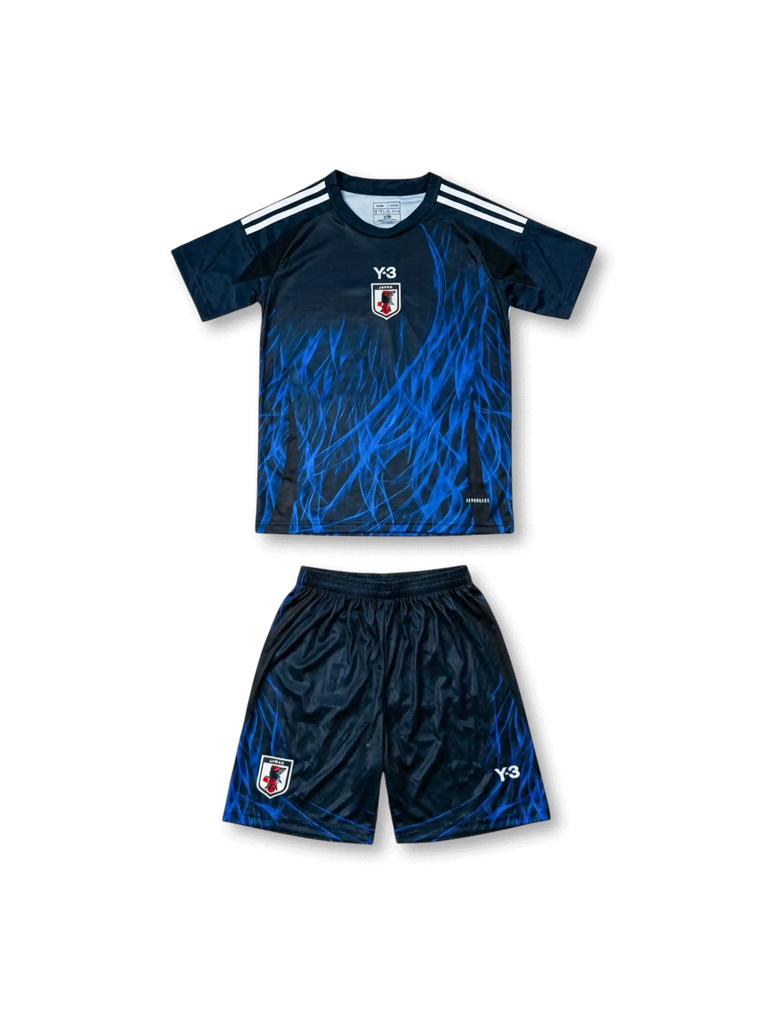 Y-3 サッカーシャツ・ショーツセット 黒/青　150センチ 日本代表 × Y-3 コラボレーション キッズ ジャージ＆ショーツ セット