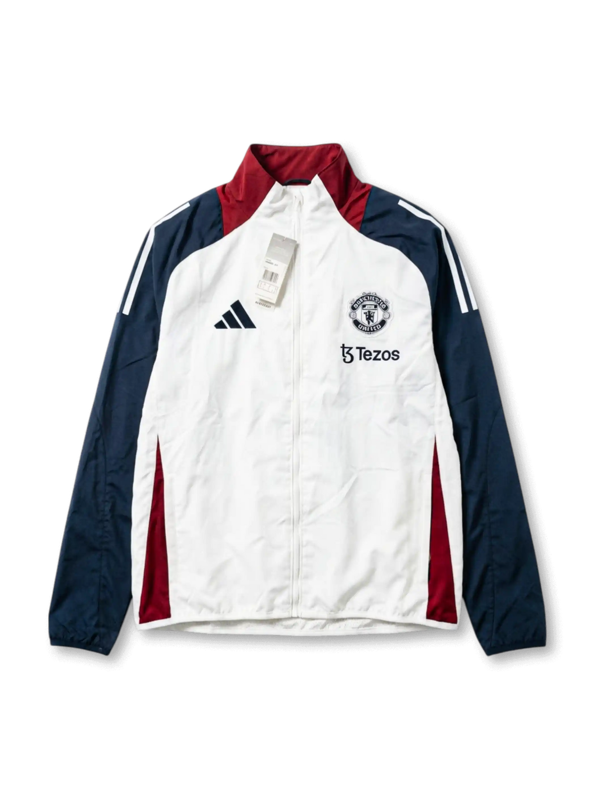 マンチェスター・ユナイテッド トレーニングジャケット ホワイト×ネイビー×バーガンディ フロントデザイン