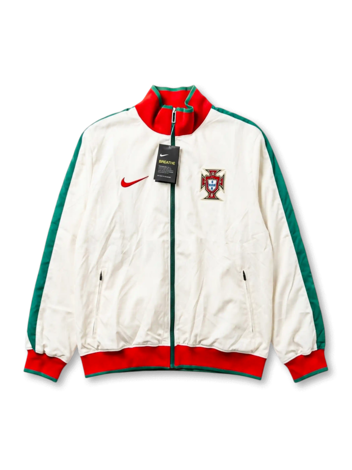 ポルトガル代表 トレーニングジャケット ホワイト×グリーン×レッド フロントデザイン