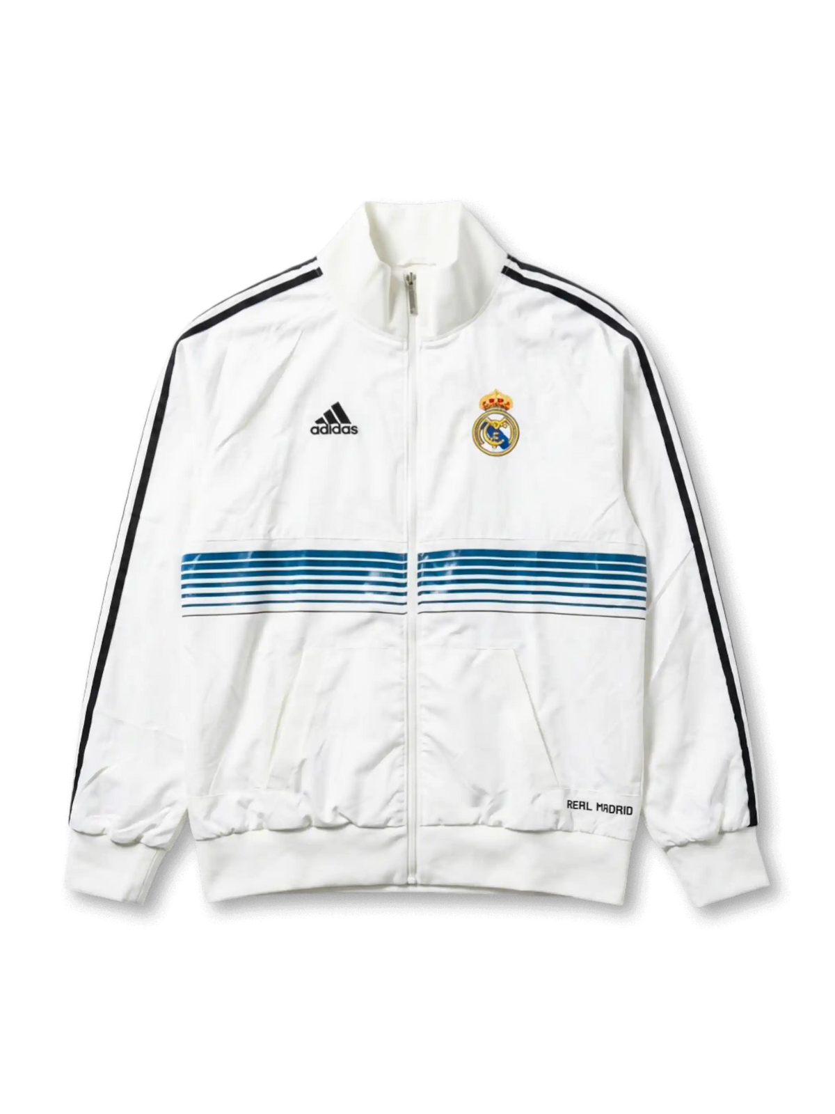 レアル・マドリード トレーニングジャケット ホワイト×ブルー フロントデザイン