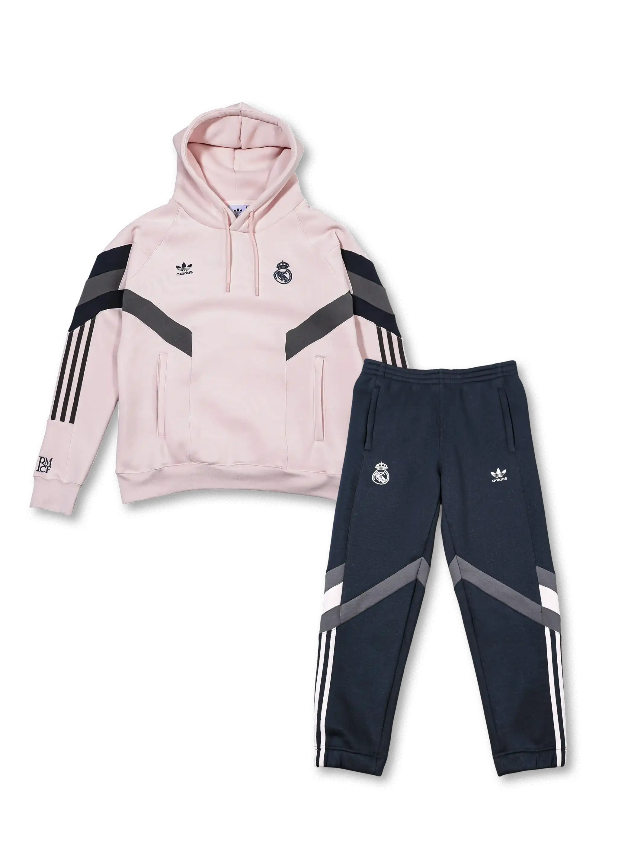 レアル・マドリード 三つ葉復刻 フリースフーディーセット 正面