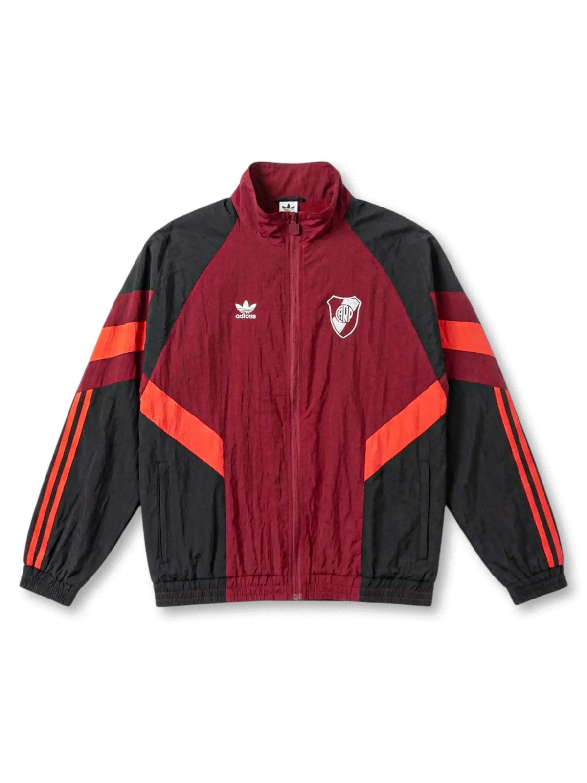 リーベル・プレート トラックジャケット バーガンディ×ブラック フロントデザイン