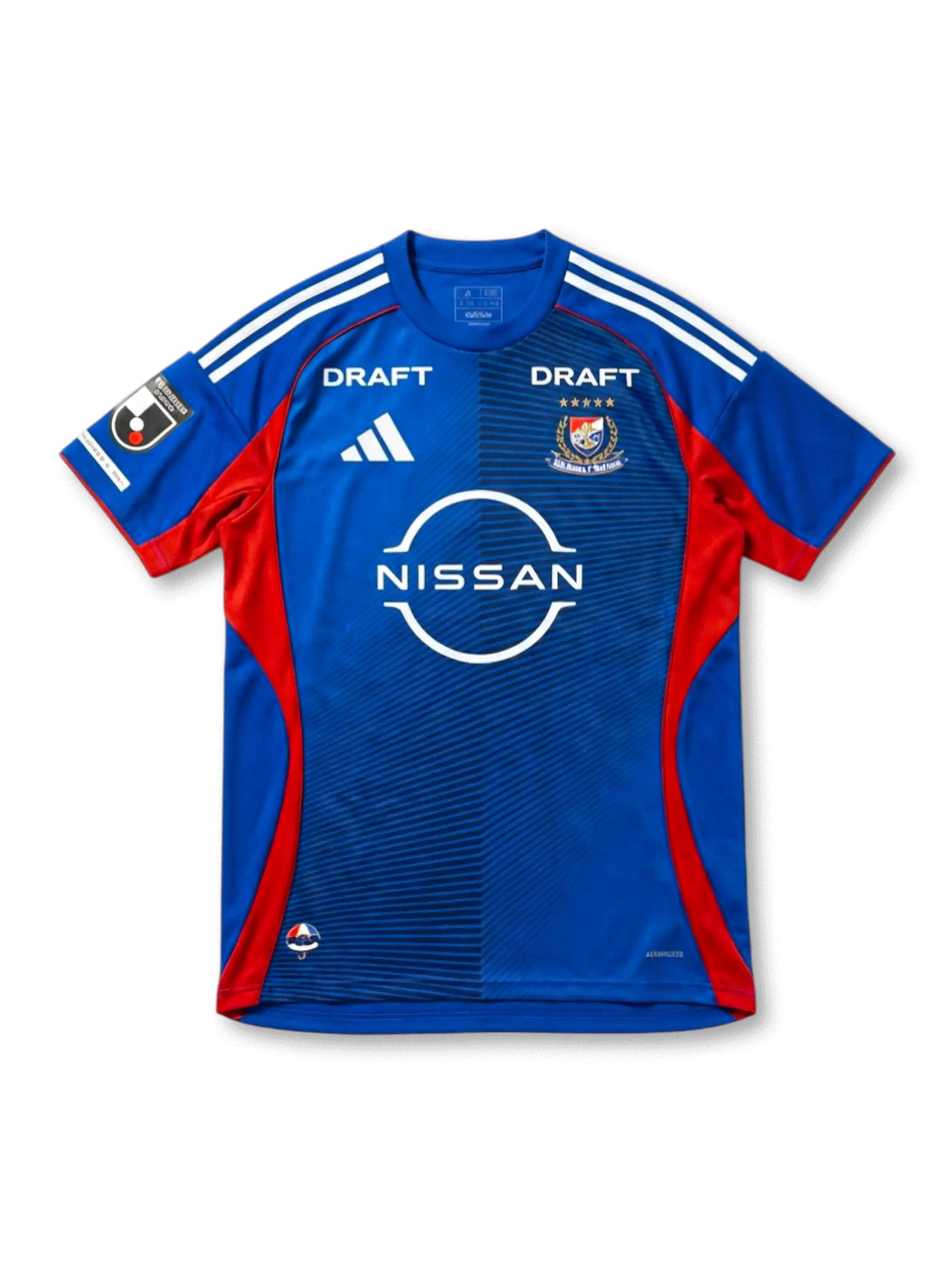 横浜F・マリノス adidas 試合用レプリカジャージ 2026 ロイヤルブルー 背面 — NISSHIN OilliOバックスポンサーロゴを配したブランク仕様